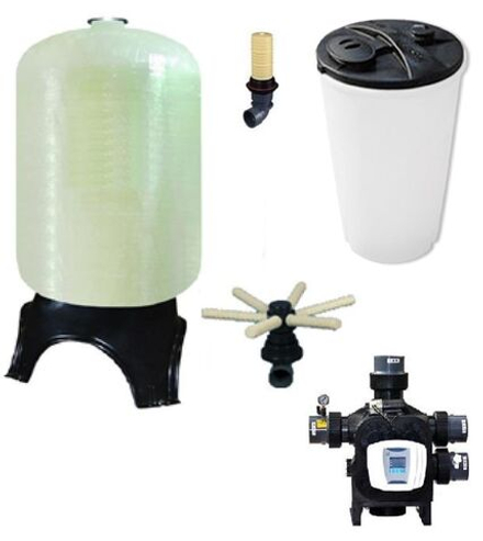 Комплект МоноКит : клапан с водосчетчиком RUNXIN F112A3 , корпус фильтра 6386, Солевой бак - Фильтр умягчения *обезжелезивания* воды