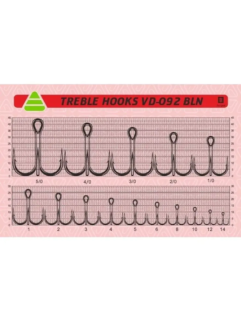 Крючок тройной VD-095 BN Treble Hooks №3/0