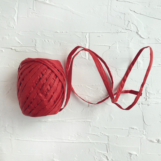 Рафия бумажная, красная, 20 ярдов