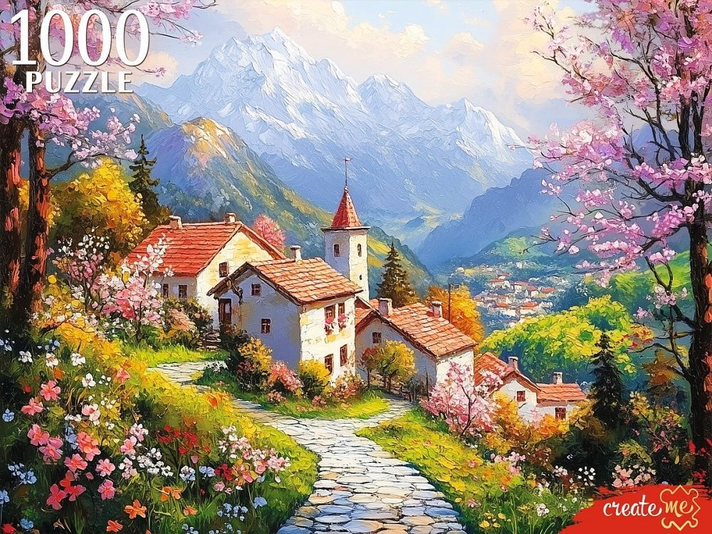 Пазлы 1000 элементов 685*480мм. "Город в горах"
