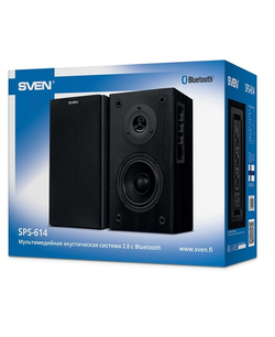 Колонки SVEN SPS-614, чёрный, акустическая система 2.0, мощность 2x20 Вт(RMS), Bluetooth