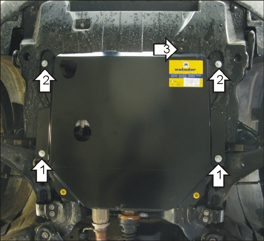 Защита картера Двигателя, КПП. 2 мм, Сталь. для Chevrolet Captiva 2006-2011, Opel Antara 2006-2011 MOTODOR.03014