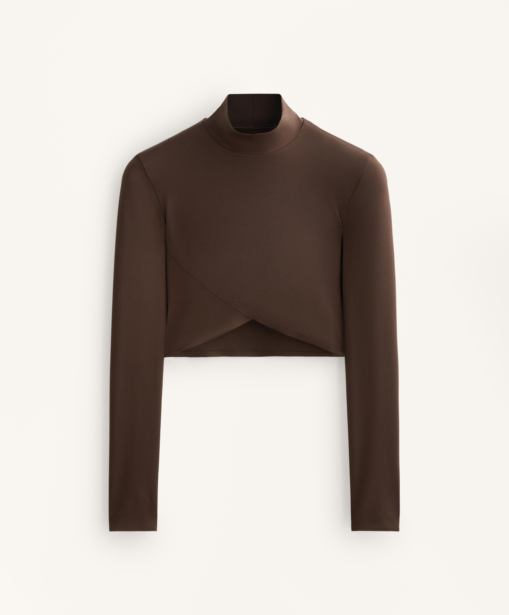Oysho Футболка с длинным рукавом, темно-коричневый