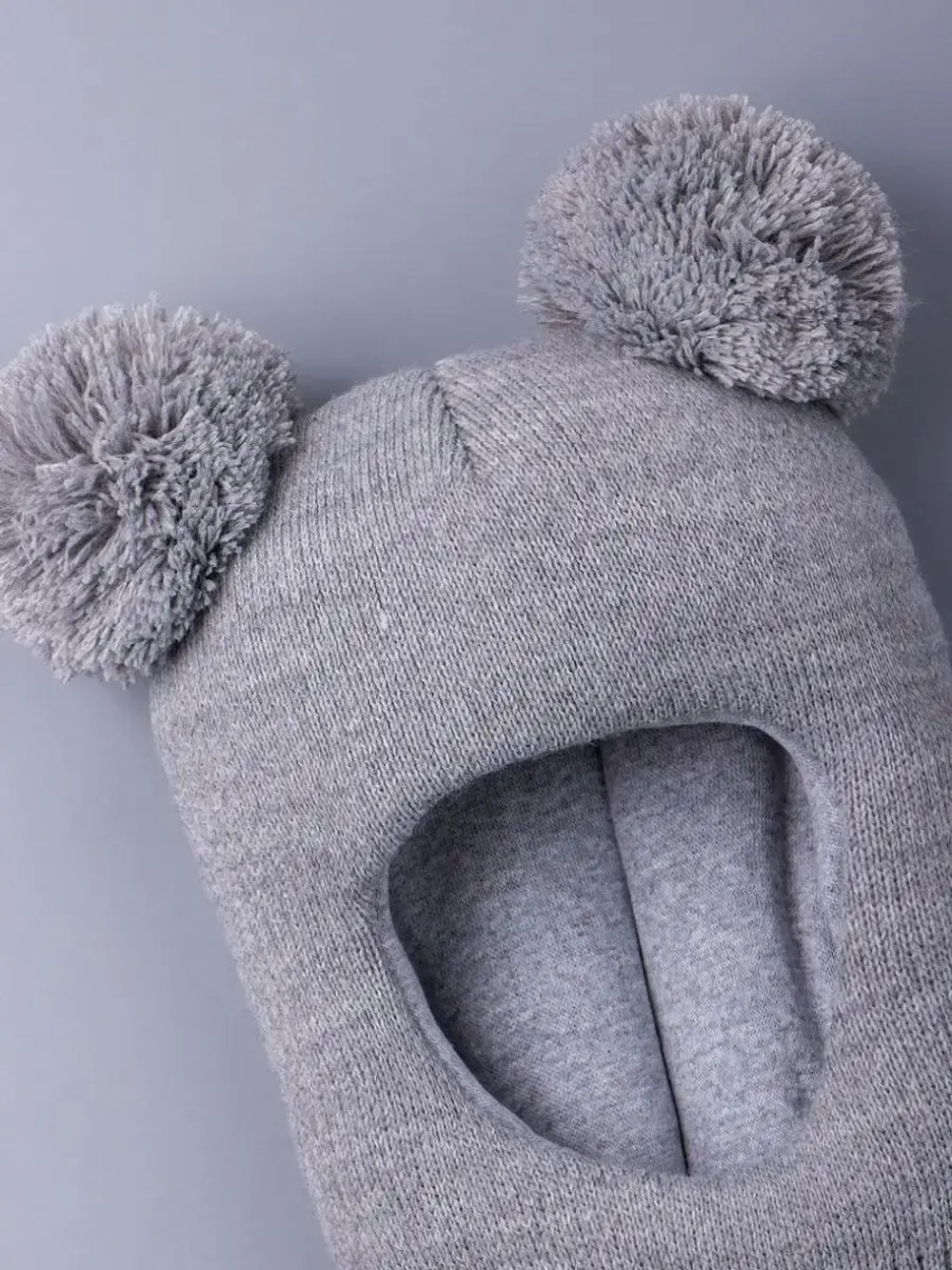 Шапка шлем детская зимняя вязаная