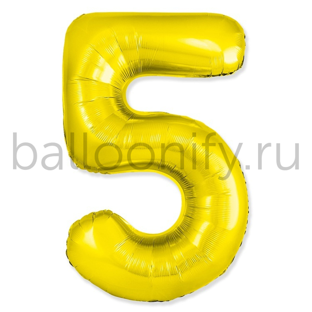 Шар ЦИФРА 5 SLIM Gold 40" 102 см