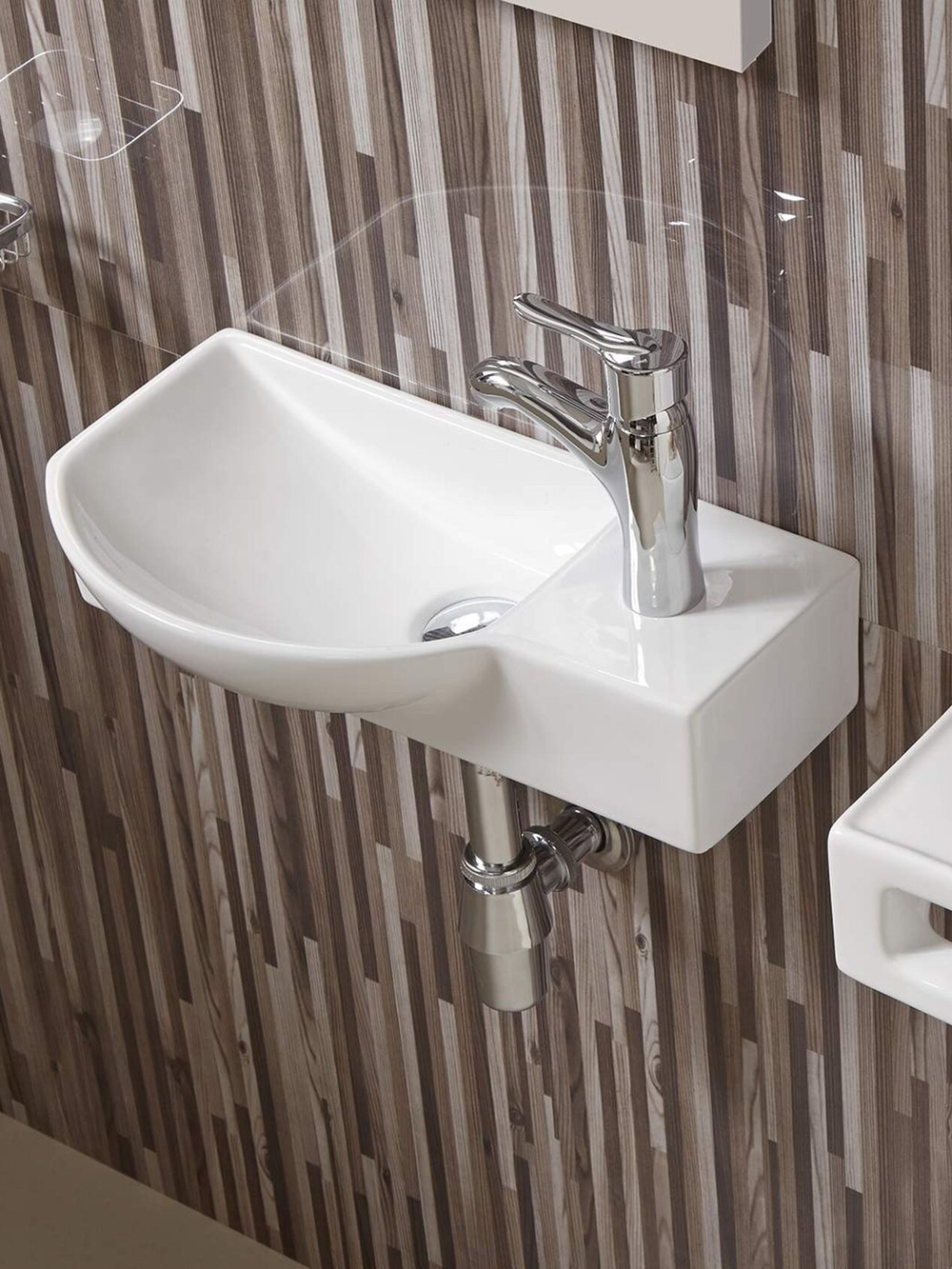 Раковина подвесная (глянцевая белая) WeltWasser WW AISBACH 7950 GL-WT R 505х235х125