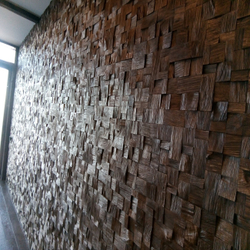 Деревянная мозаика для стен Wood Mosaic Хауз мокко