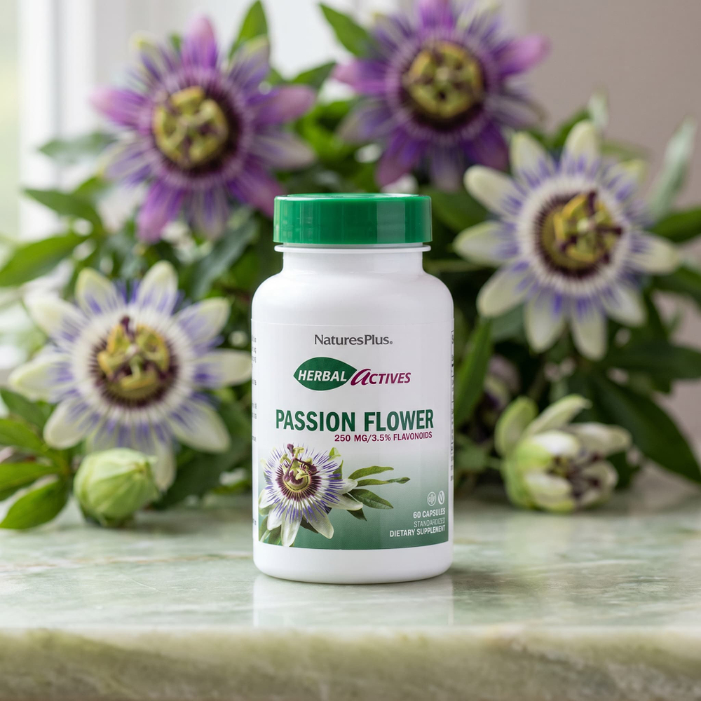 NaturesPlus, Растительная активность, пассифлора, 250 мг, 60 вегетарианских капсул