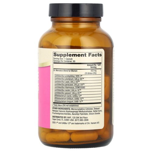 Dr. Mercola, Полные пробиотики для женщин, 70 млрд КОЕ, 90 капсул