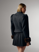 Жакет Winter c норкой, серый