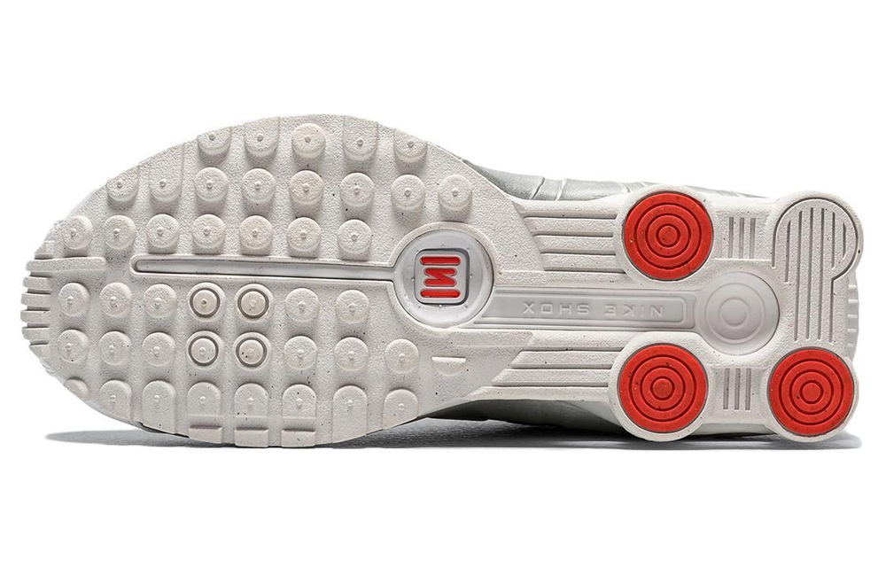 Кроссовки Nike Shox R4 "White And Metallic Silver" (Женская размерная сетка)