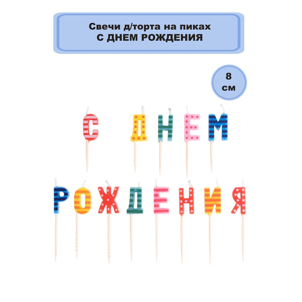 Свечи на пиках С Днем Рождения