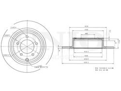 Диск тормозной задний UNIO BRD-20208