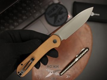 Складной нож Civivi Elementum Button C2103D c клинком из стали Sandvik™ 14C28N, рукоять микарта