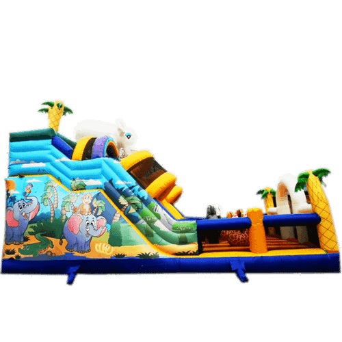 Коммерческий надувной батут "Слоник с двумя переходами"