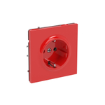 Розетка силовая, 2P+E, с з/ш, KANT, красный сатин