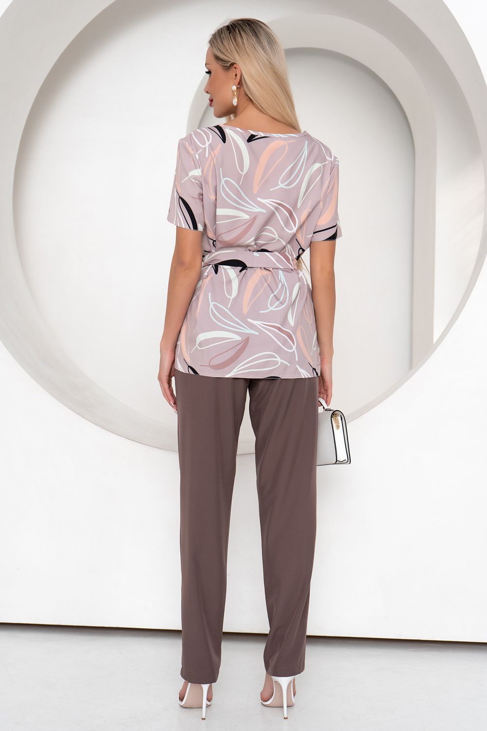 Костюм брючный Флай (принт/мокко) К11-37/8 Nikol (Акция)