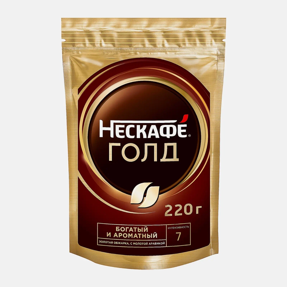 Кофе растворимый Nescafe Gold натуральный сублимированный 220г