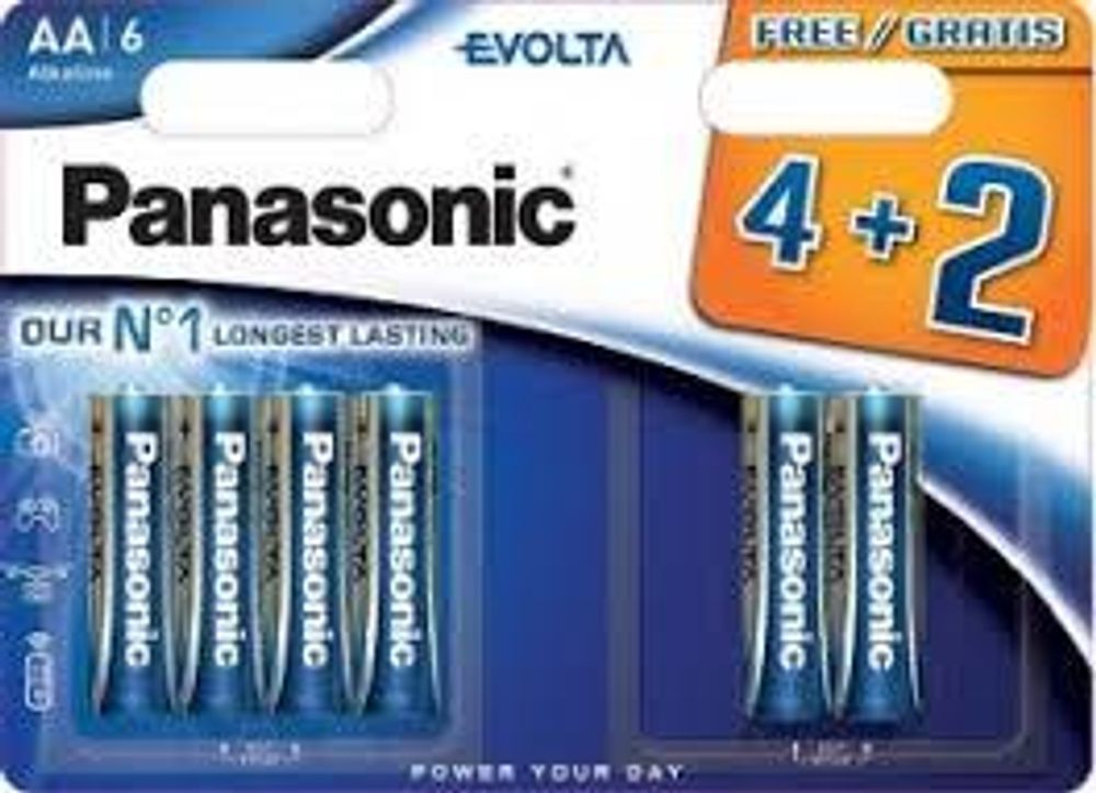 Батарейки Panasonic Evolta AA щелочные 6 шт