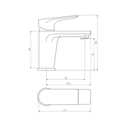 Смеситель для раковины Voda Eco Surface SF 26, однорычажный, хром