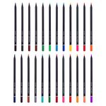 Карандаши цветные чёрное дерево BRAUBERG BLACK WOOD, 24 цвета, трехгранные, мягкий грифель 3 мм, 181949