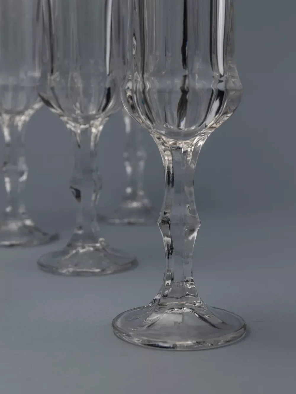 Набор бокалов для шампанского, 160 мл. 6 шт, с золотом