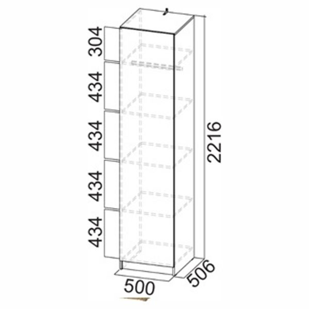 Прихожая Авиньон Пенал Дуб крафт золотой/графит