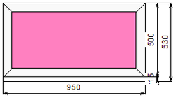 Пластиковое окно 500 х 950 ТермА Эко с глухой створкой