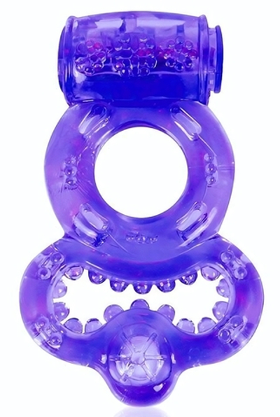 Фиолетовое эрекционное виброкольцо с шипами (Цвет: фиолетовый)