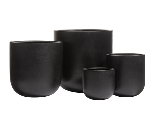 Кашпо TREEZ ERGO - Hard Rock - Цилиндрическая Чаша - Антрацит