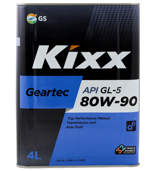 Трансмиссионное масло Kixx Geartec 80W-90 GL-5, полусинтетическое, 4 л