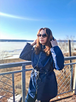 Куртка-ветровка Деми женская, цвет темно-синий