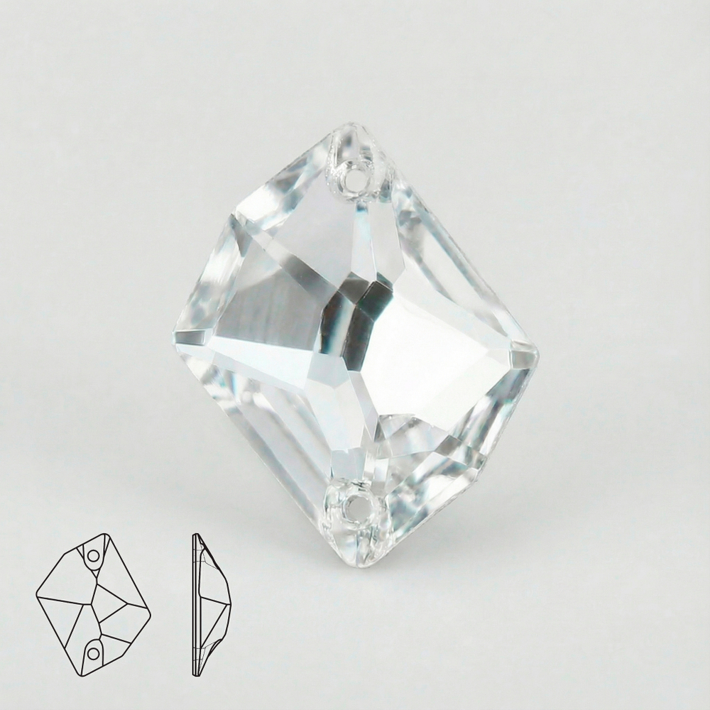 Стразы пришивные из стекла, цвет Crystal, форма Cosmic