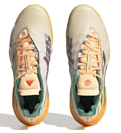 Мужские кроссовки теннисные Adidas Barricade M - white tint/taupe met./acid orange