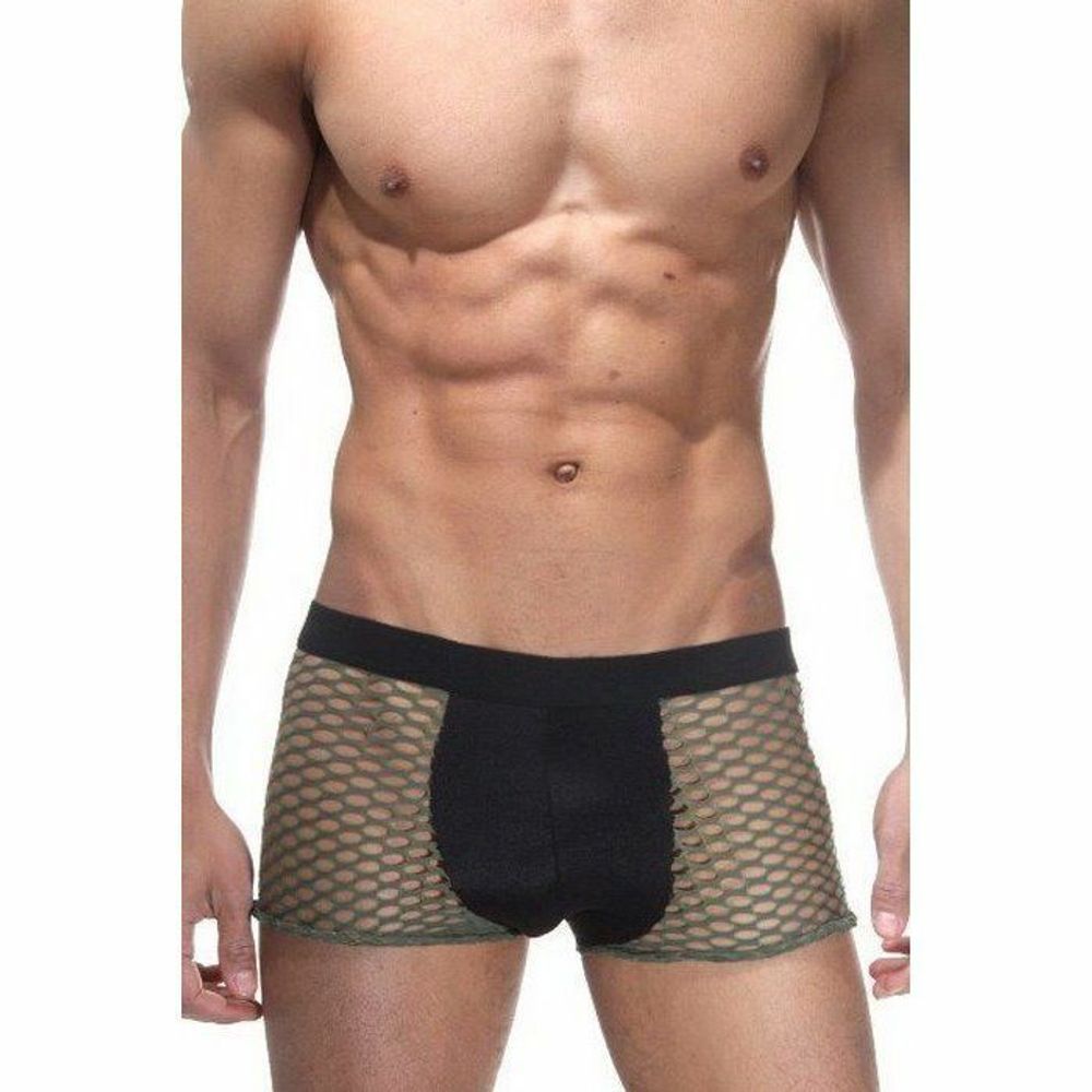 Трусы мужские боксеры цвета хаки в сеточку La Blinque LB15043