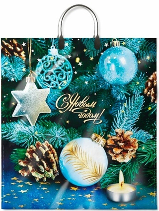 Пакет ПВД с пласт.ручкой 40*44 /100 мкм НГ Золотые шишки