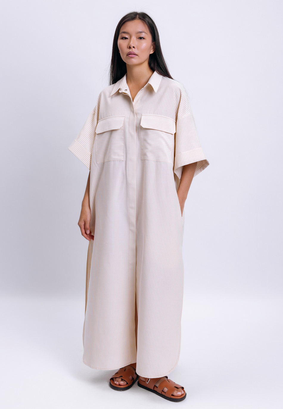 Платье-рубашка с коротким рукавом