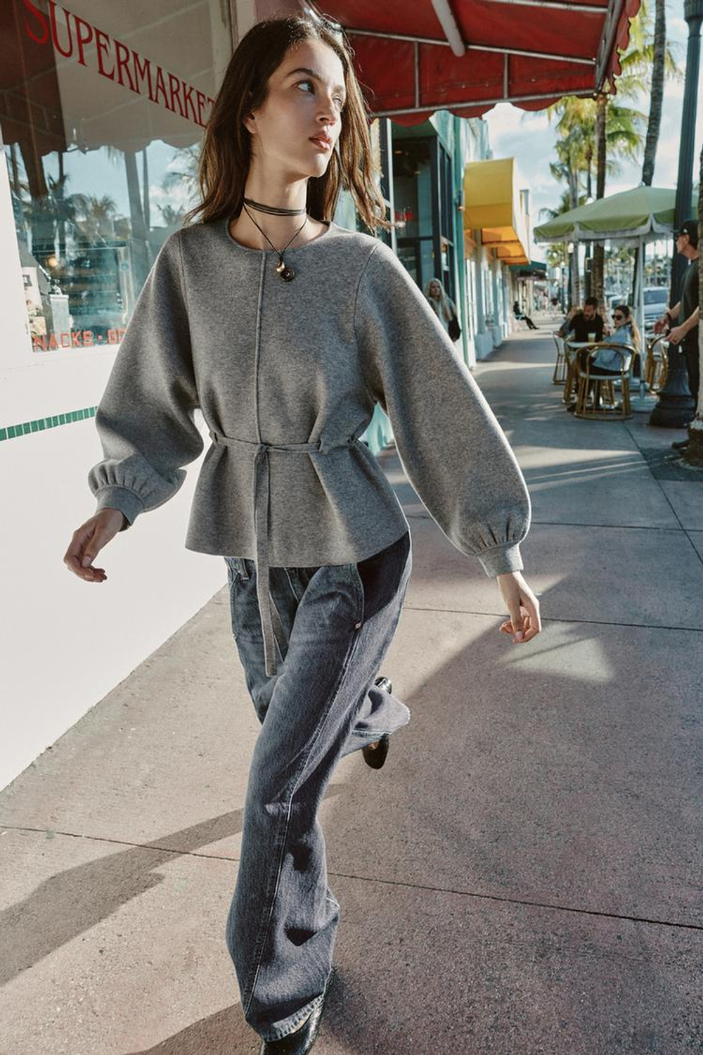 ZARA ДЖЕМПЕР ВЯЗАНЫЙ, СЕРЫЙ