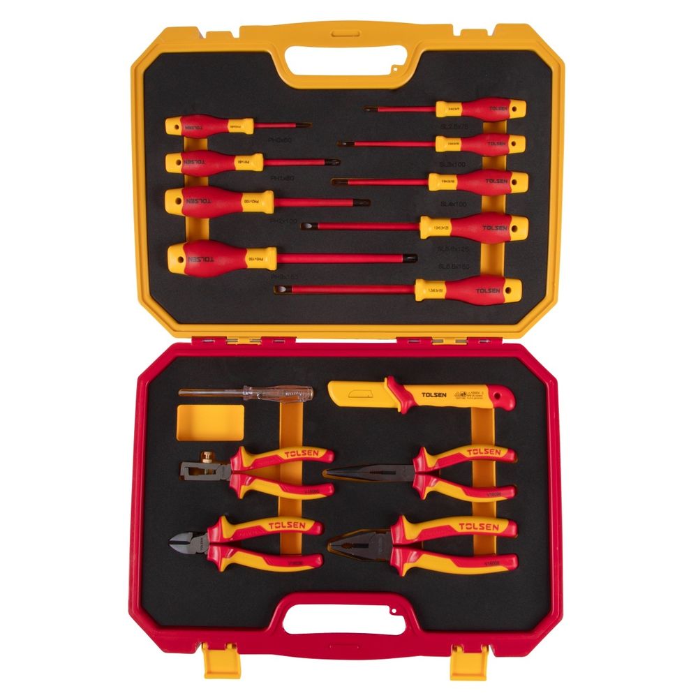 TOLSEN (TTV82115) Набор инструментов диэлектрических, универсальный, 15 предметов