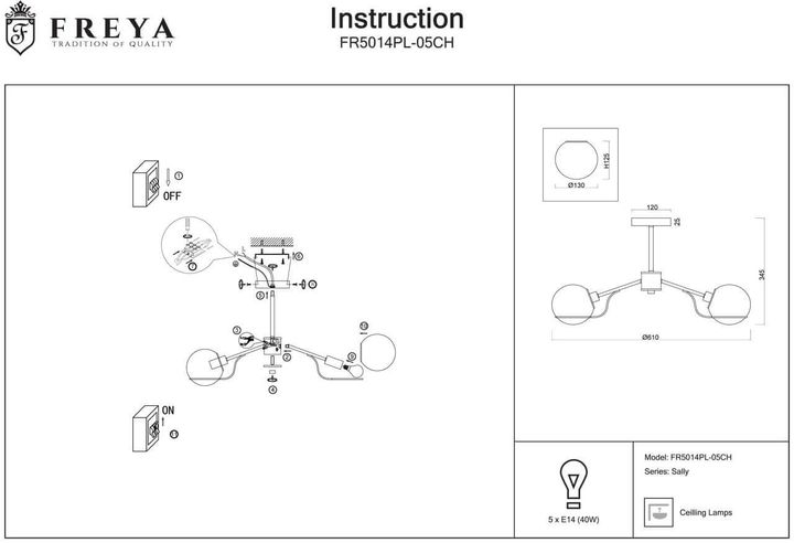 Потолочная люстра Freya Sally FR5014PL-05CH