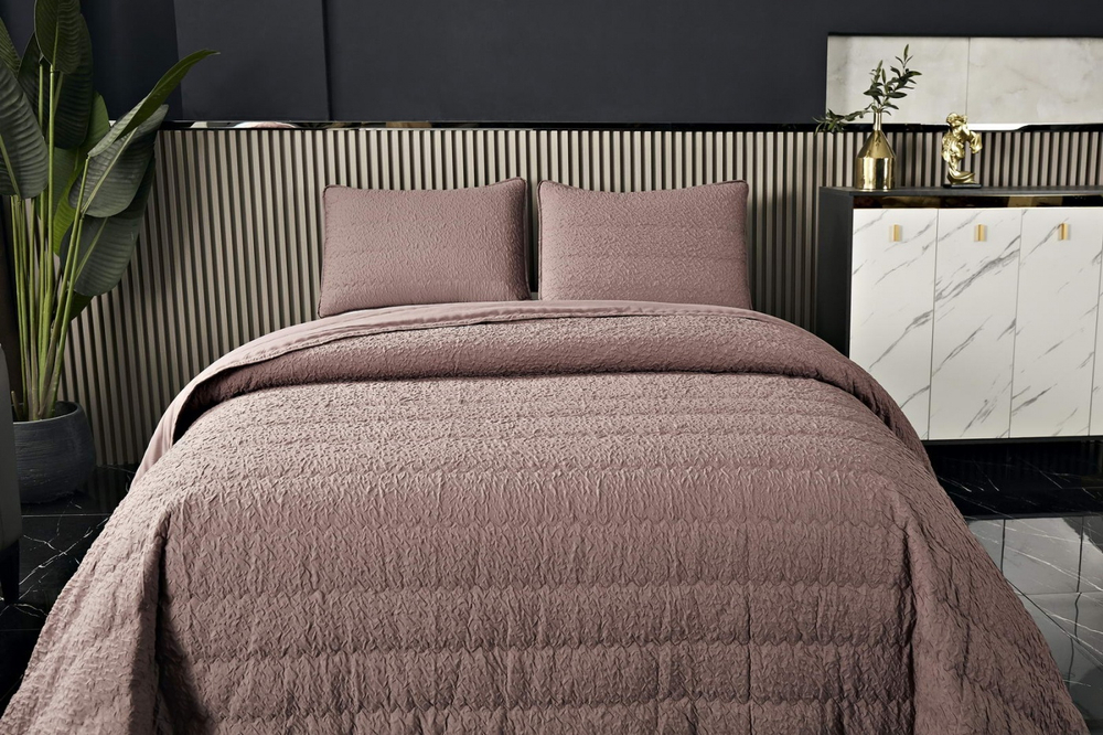 Покрывало 160х220 и наволочка 50х70 Sofi De MarkO Надин мокко