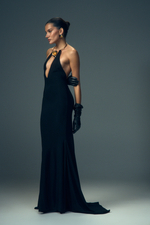 Платье с кейпом, Черный