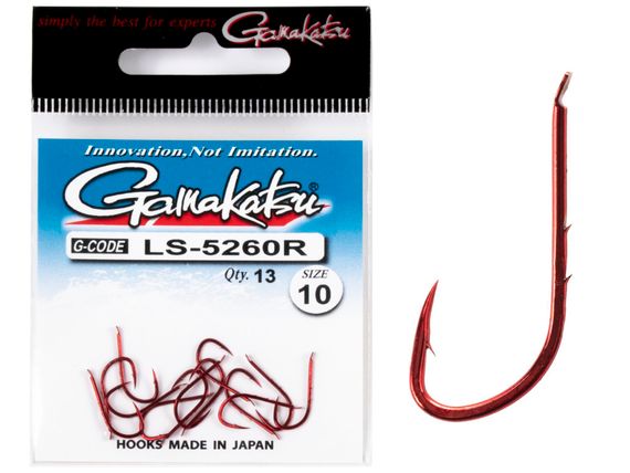 Крючки Gamakatsu LS-5260R NEW LABEL HOOKS RED разм. 10 13шт.