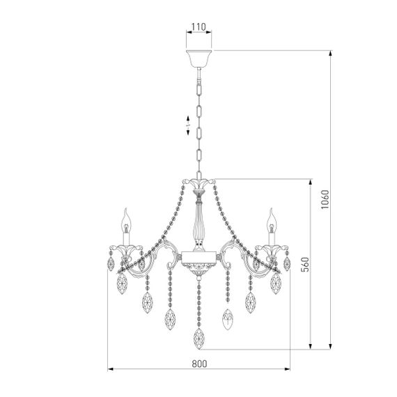 Подвесная люстра Eurosvet Veletta 10108/8 белый/прозрачный хрусталь Strotskis