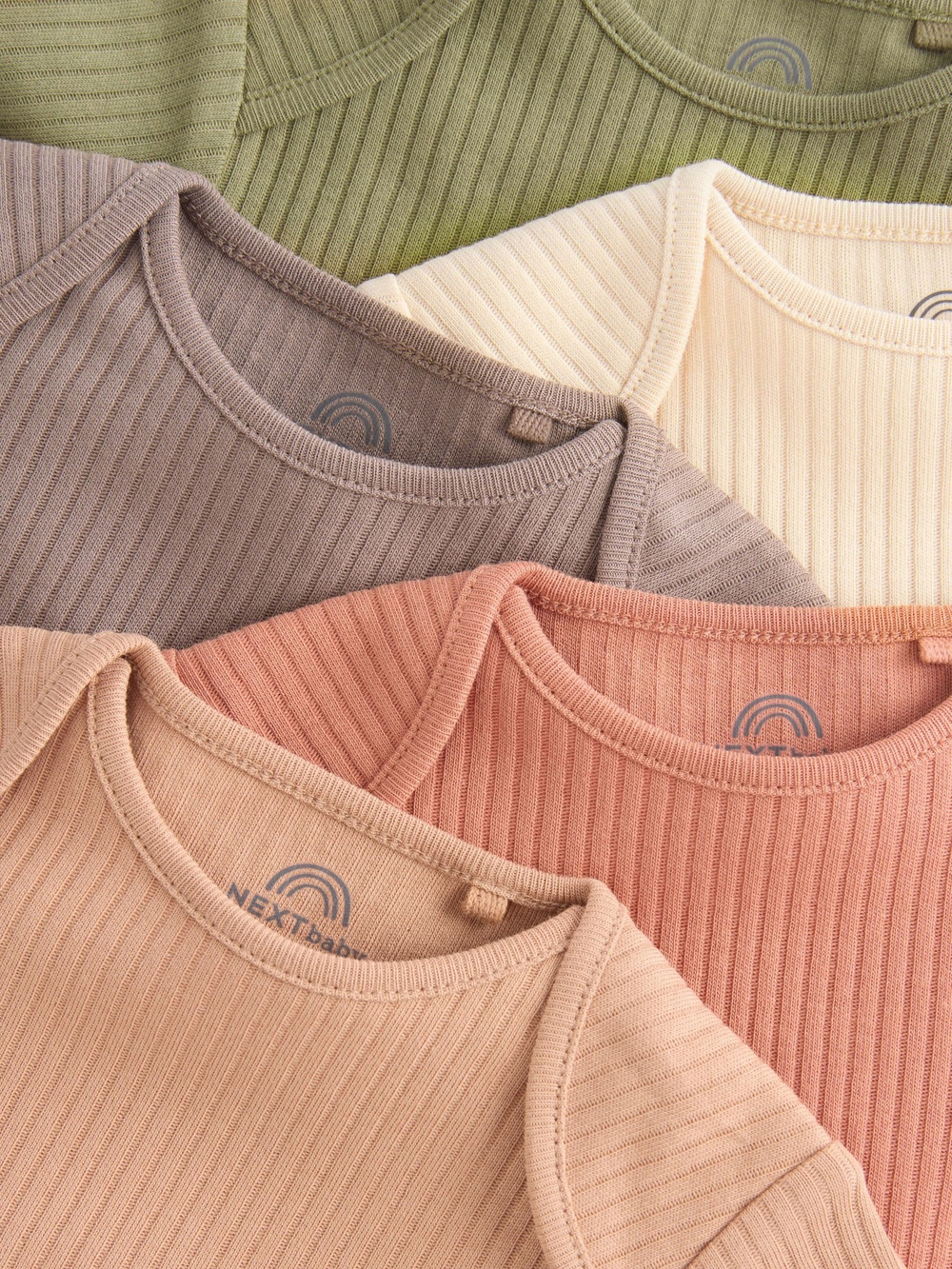 Боди с коротким рукавом для малышей Next K79-805, 5 шт., Хаки, Бежевый, Коричневый