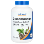 Nutricost, Экстракт корня глюкоманнана конжака, 180 капсул (600 мг в 1 капсуле)