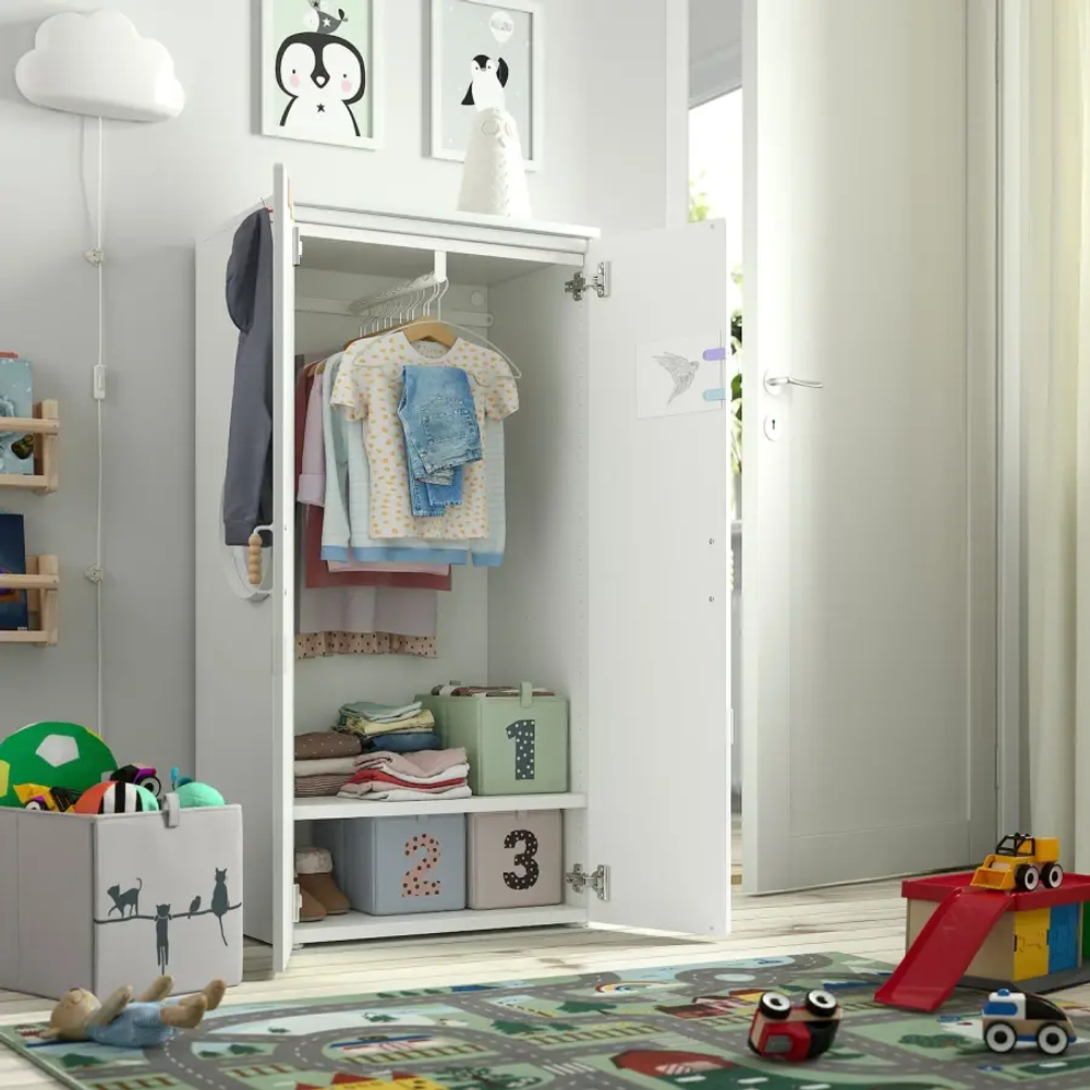 Гардероб - IKEA SMÅSTAD/SMASTAD/СМОСТАД ИКЕА,  123х60 см, белый/зеленый