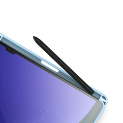 Чехол книжка синего цвета от Dux Ducis для Samsung Tab S10 Ultra, S9 Ultra и S8 Ultra, серия Toby Series Case, с функцией пробуждения и сна