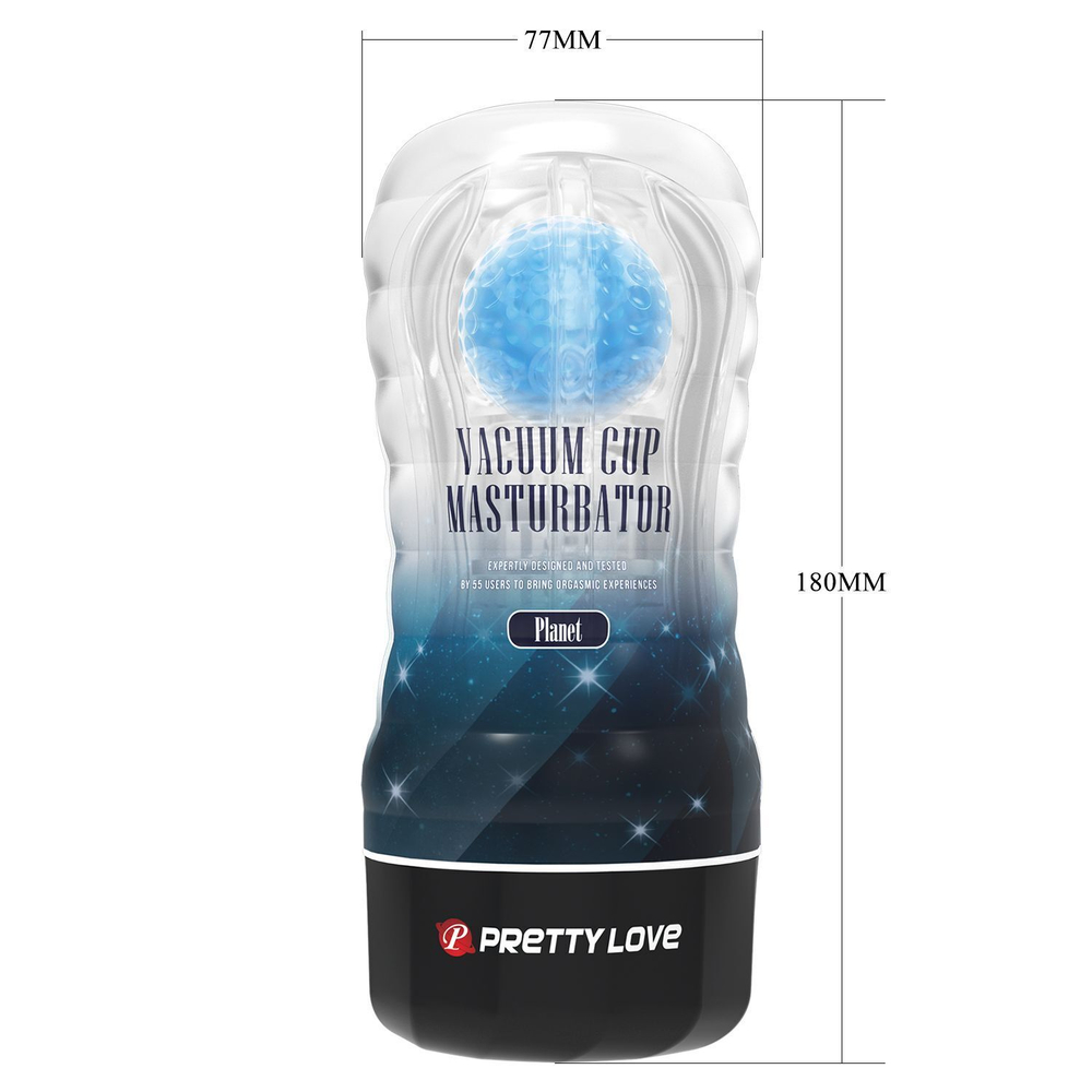 Прозрачный текстурированный мастурбатор Vacuum Cup Masturbator Planet (Цвет: прозрачный)