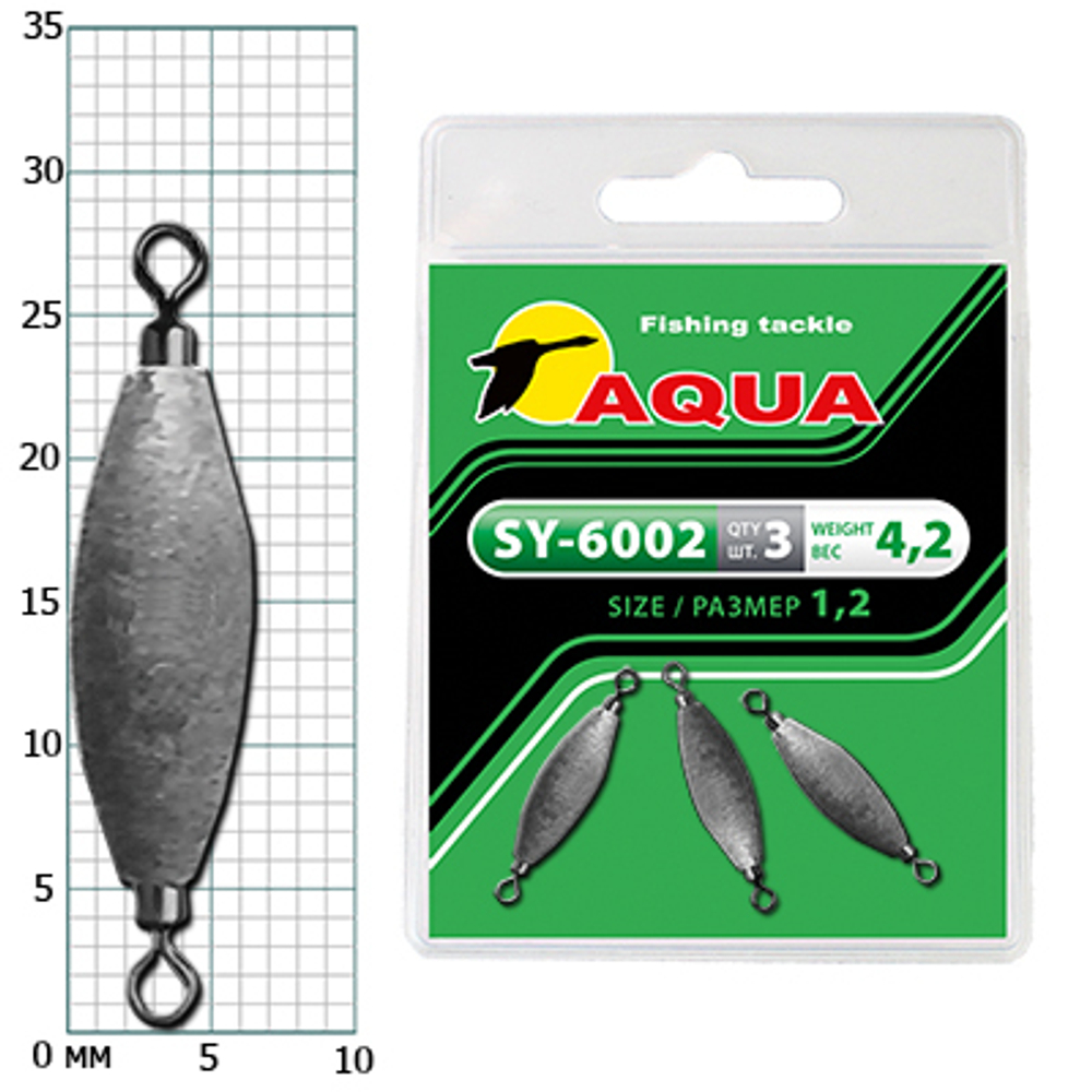 Груз с вертлюгом для рыбалки SY-6002 1,2 (4,2g) (упк. 3шт.)